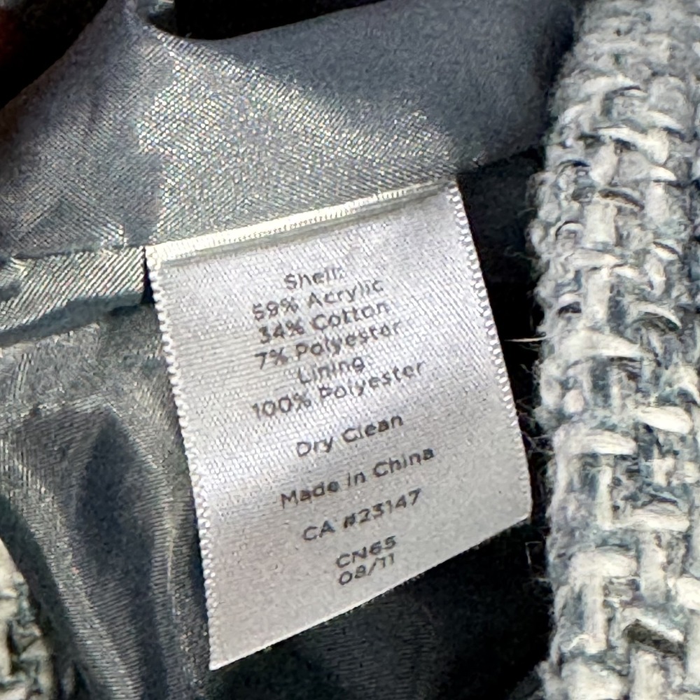 Talbots Tweed Blazer Women's 14P Petite Blue Lined Classic Casual Professional - Picture 4 of 8